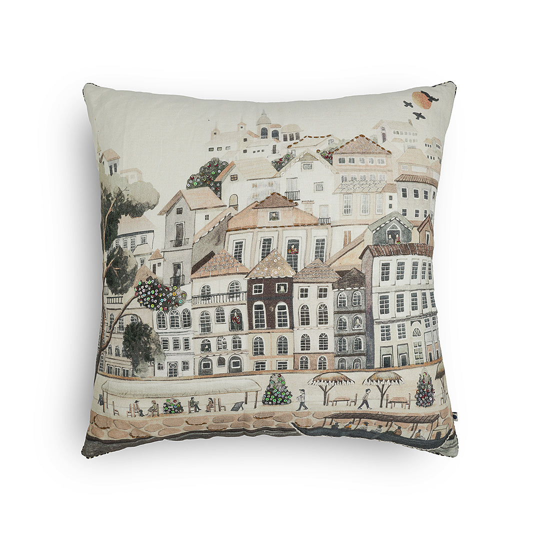 Nagari Hand Embroidered Cushion