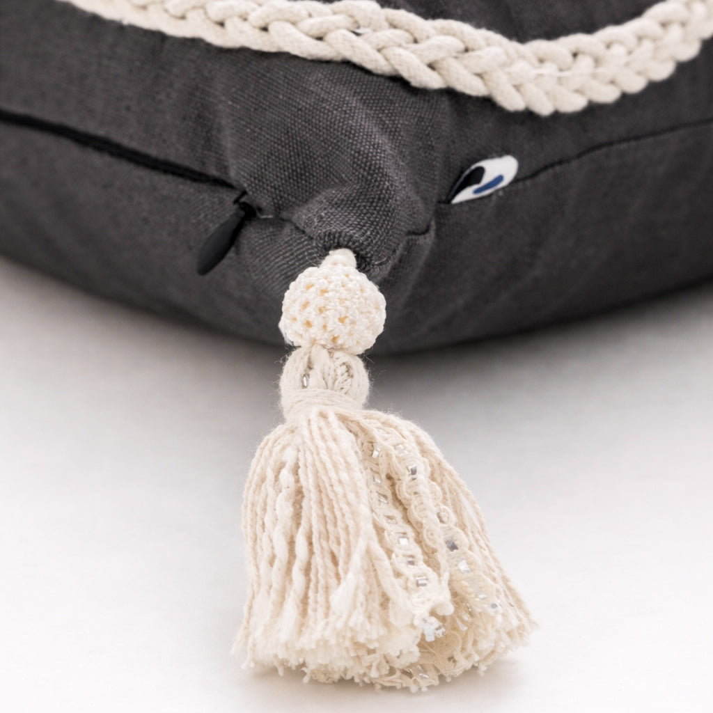 Braid Graphite Cushion Cover