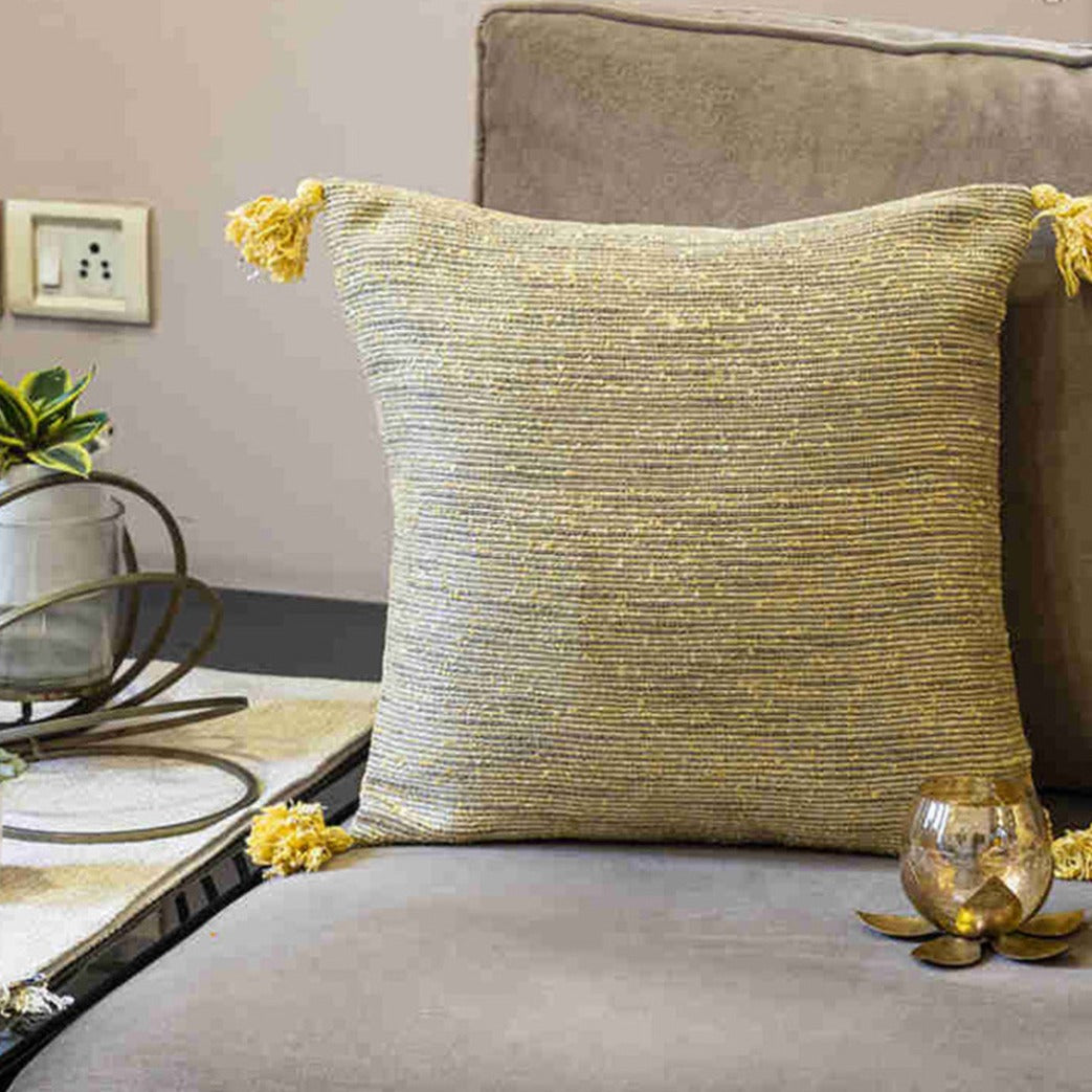 Handwoven Metallic Cushion