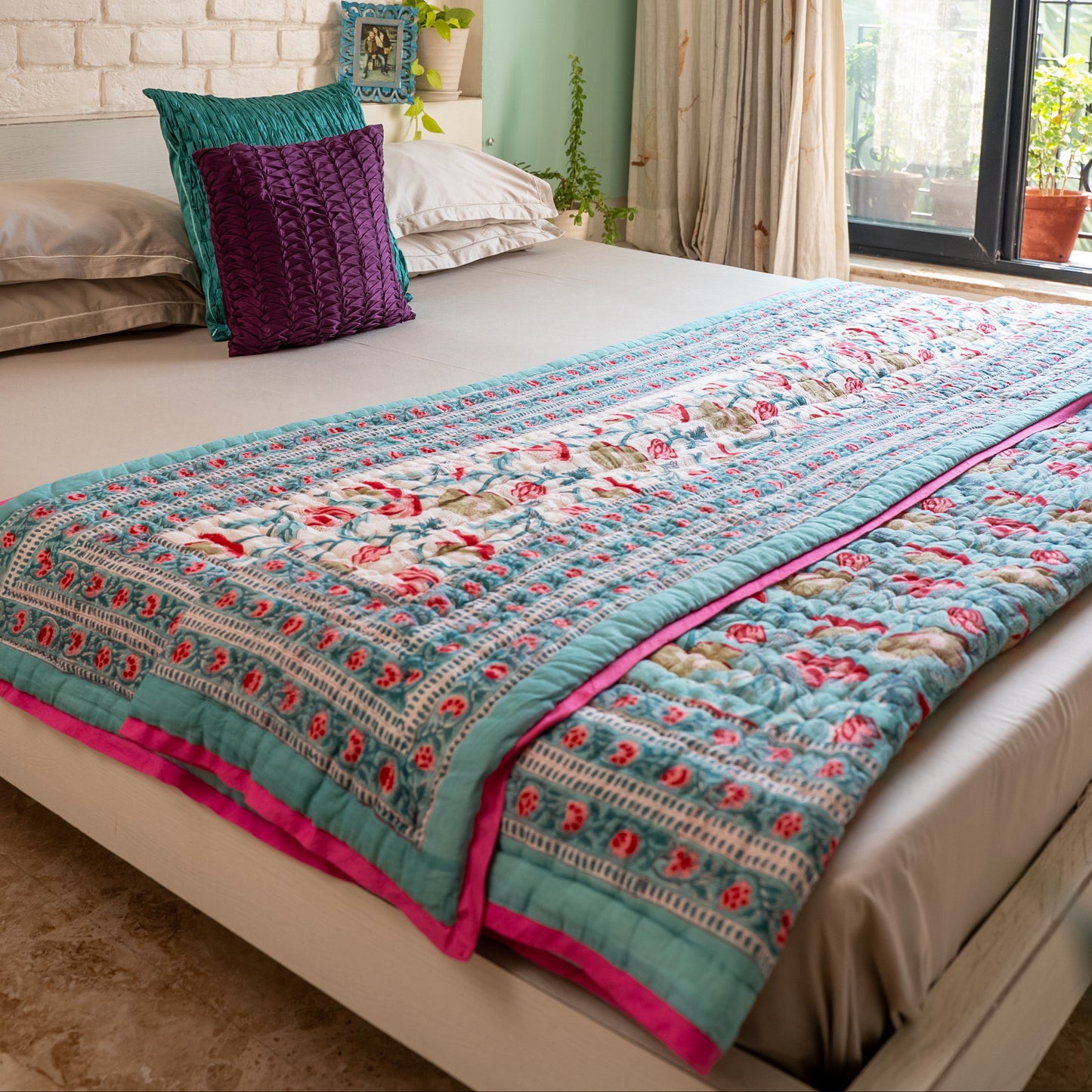 Turquoise Bloom Dohar