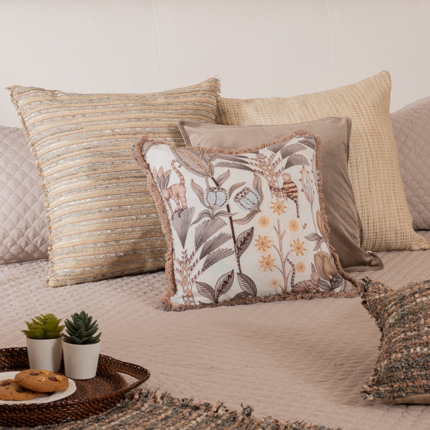 Wildflower Neutral Cushion Cover