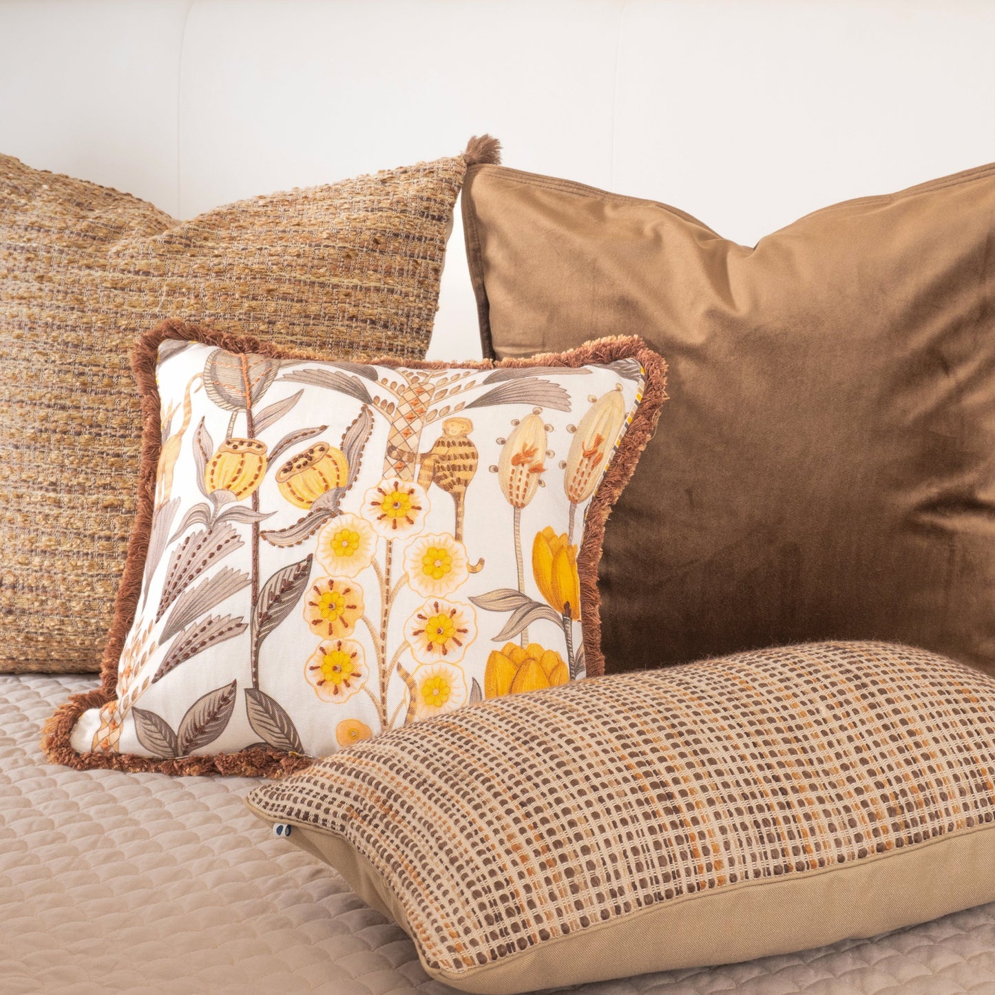 Mirage Brown Handwoven Cushion Cover