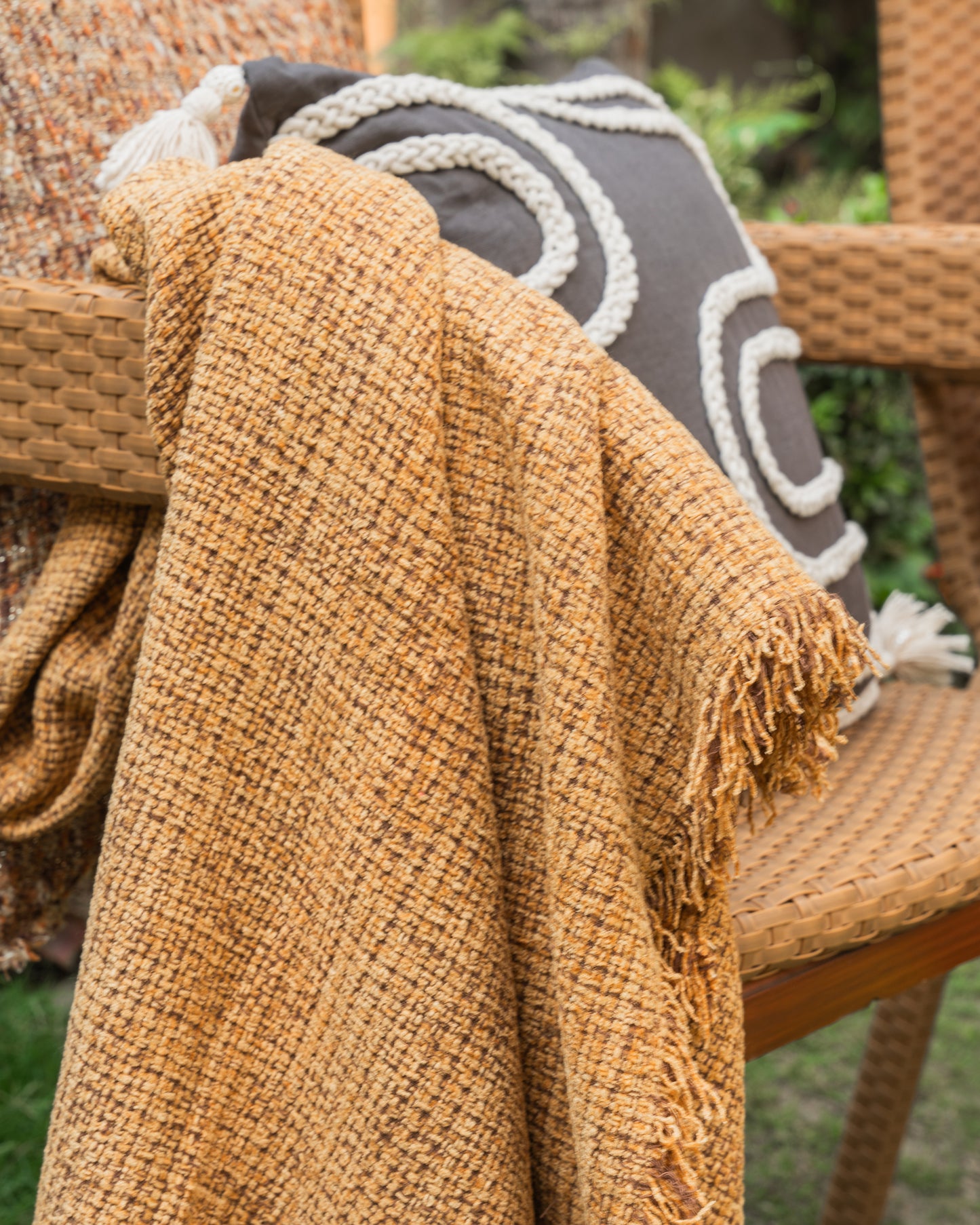 Oasis Mustard Handwoven Throw