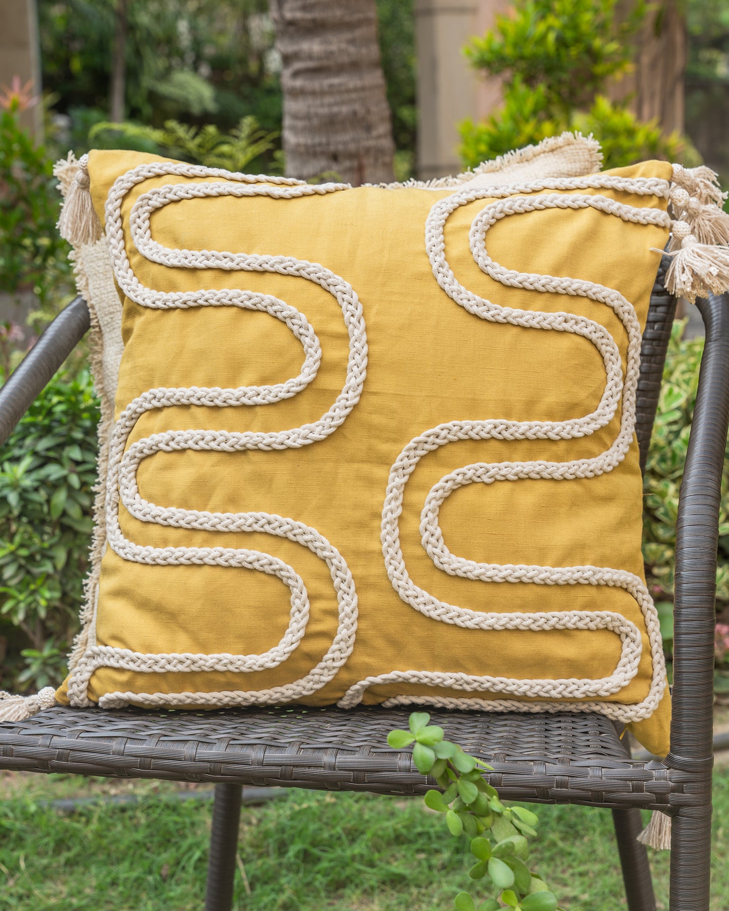 Braid Lime Cushion Cover