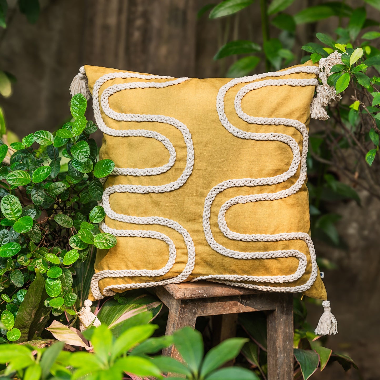 Braid Lime Cushion Cover