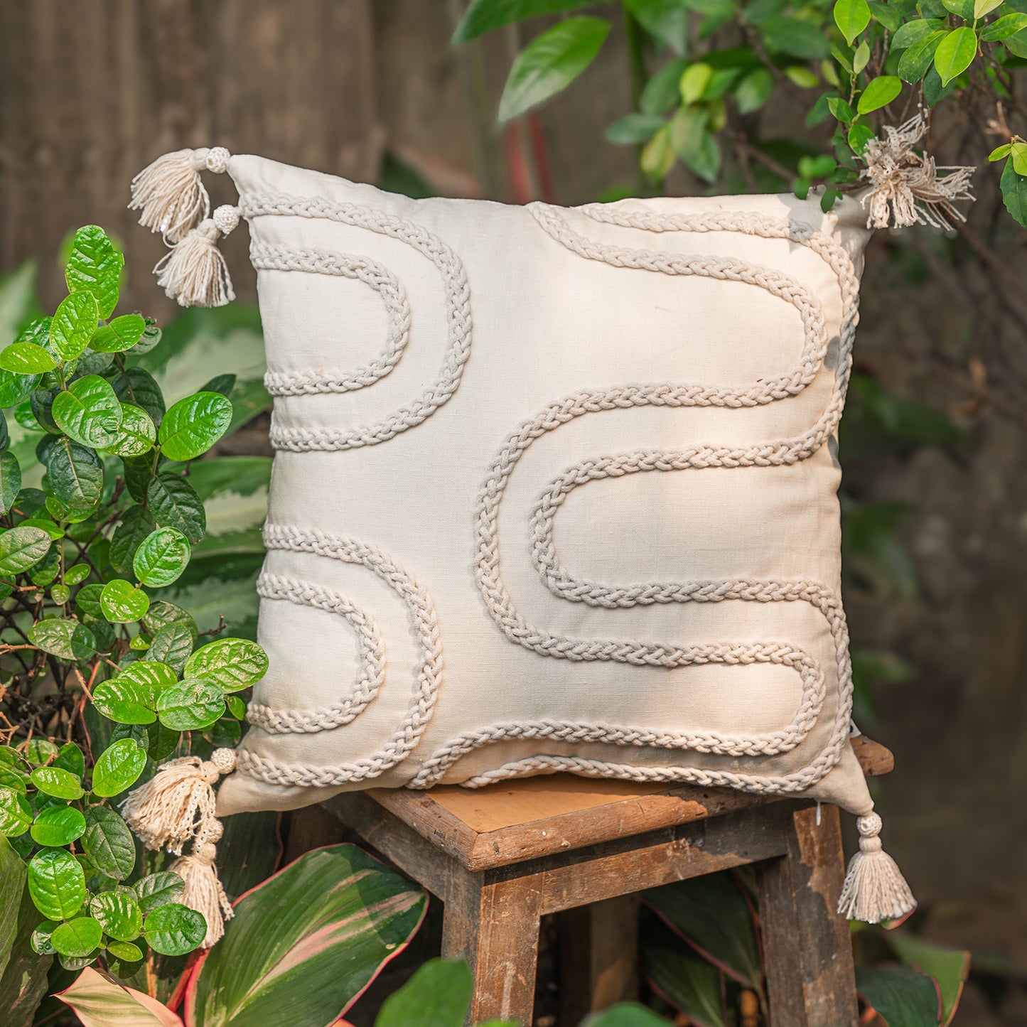 Braid Off White Cushion Cover