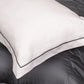 Brilliant White with Dark Grey Embroidered Bedsheet