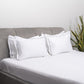 Brilliant White with Dark Grey Embroidered Bedsheet