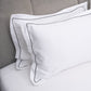 Brilliant White with Dark Grey Embroidered Bedsheet