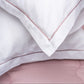 Brilliant White with Blush Embroidered Bedsheet
