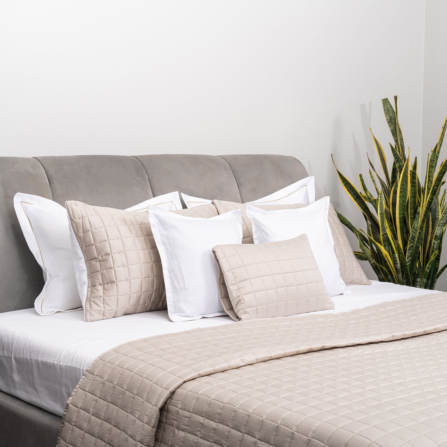 Coffee/White Bedspread Set
