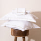 Brilliant White with Coffee Embroidered Bedsheet