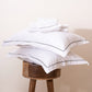 Brilliant White with Dark Grey Embroidered Bedsheet
