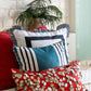 Black & White Teal Tango Velvet Cushion