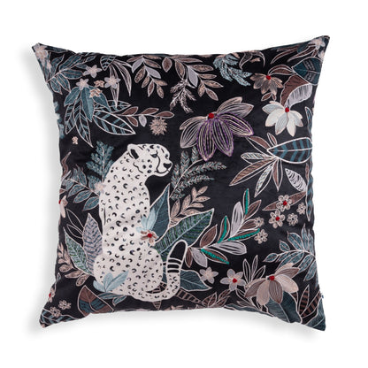 Safari embroidered Velvet Cushion