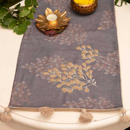 Whisper Embroidered Grey Runner