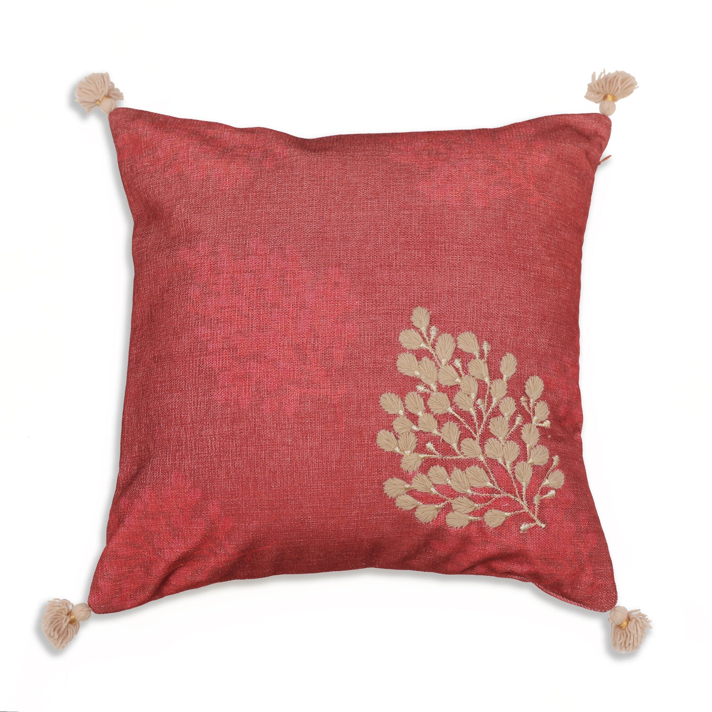 Breeze Red Chenille Cushion Cover