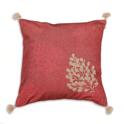 Breeze Red Chenille Cushion Cover