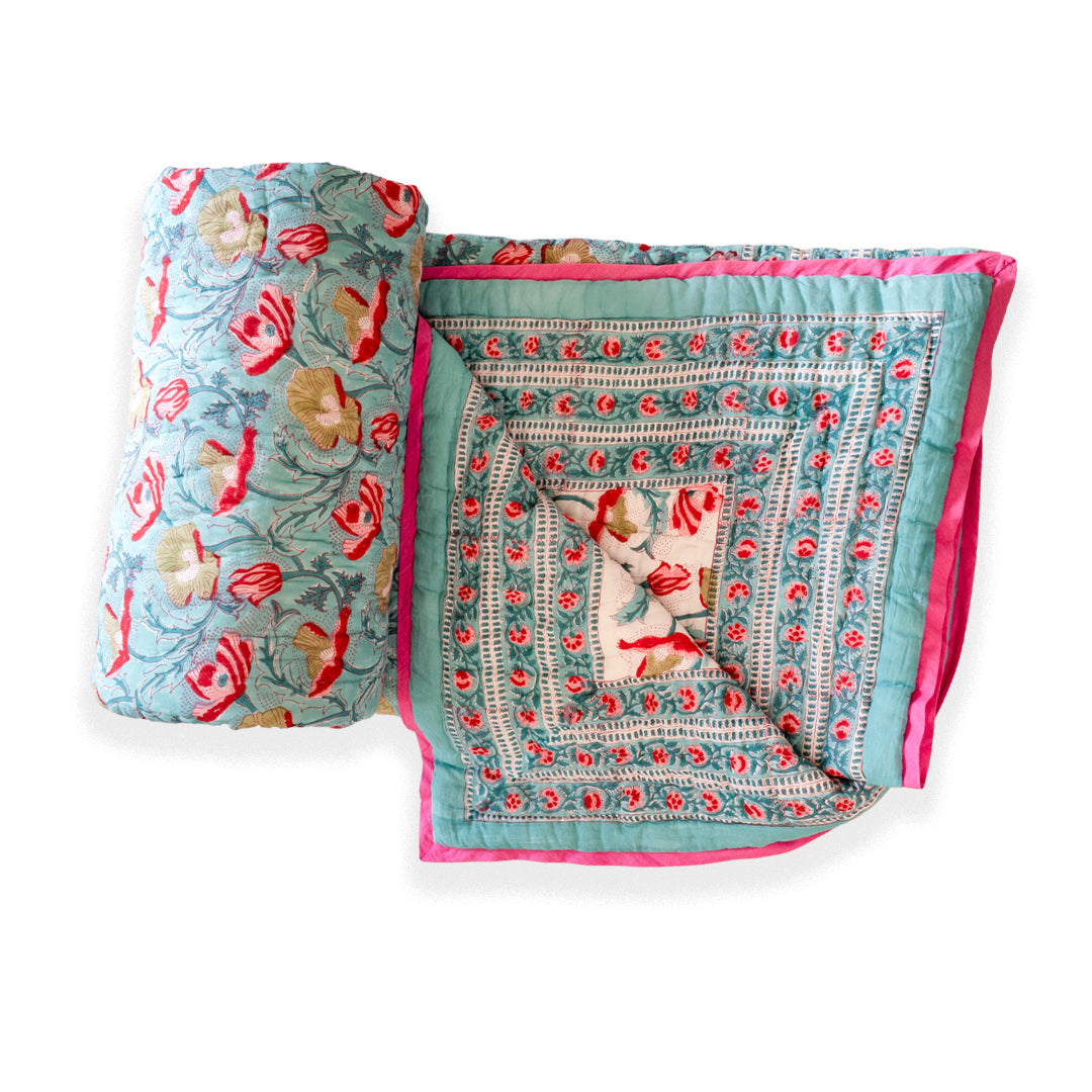 Turquoise Bloom Dohar